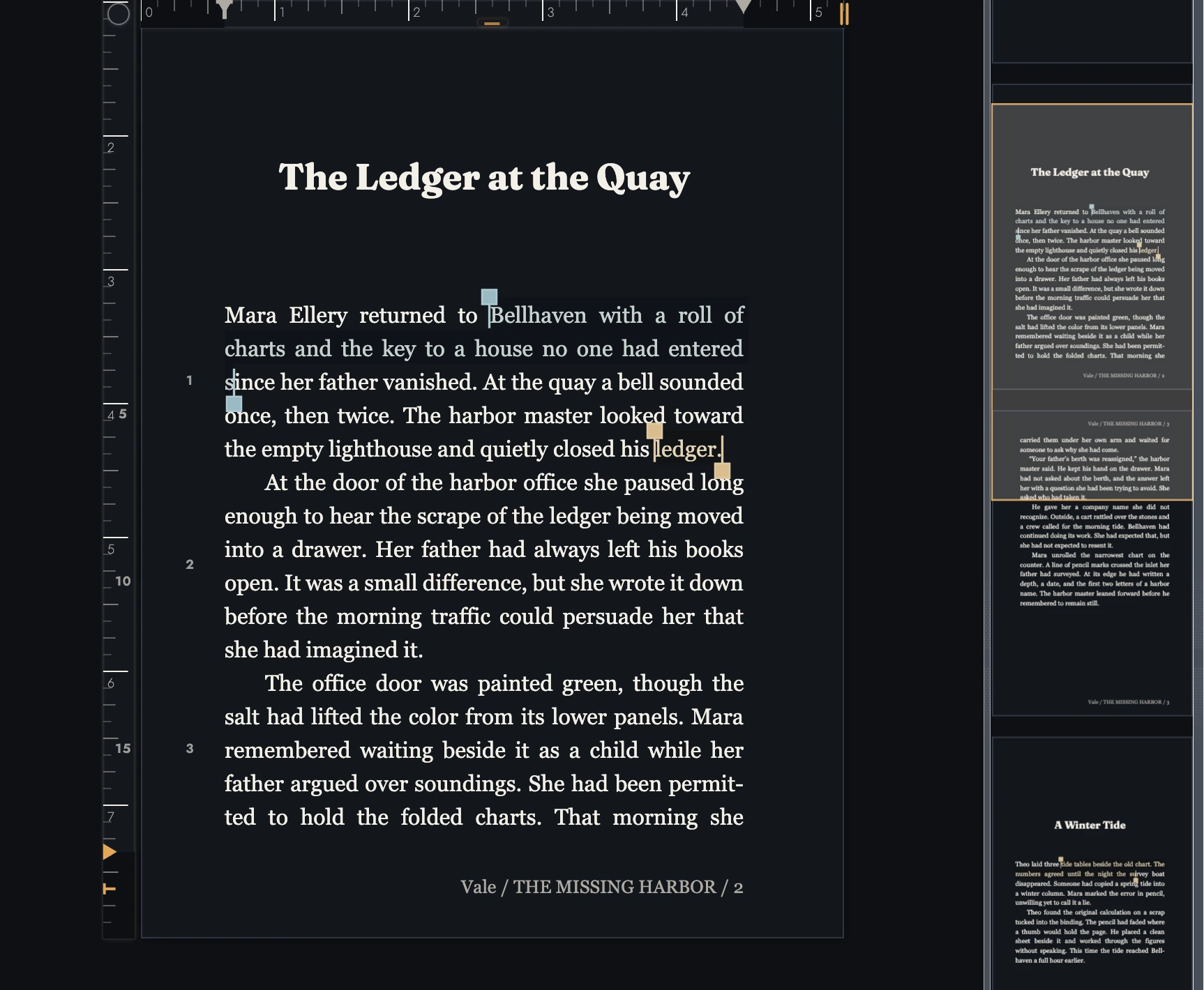 The visible passage beside a Minimap with its matching viewport frame and Anchor highlights.