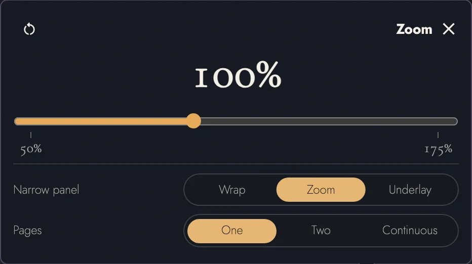 Zoom, narrow-panel behavior, and page layout.