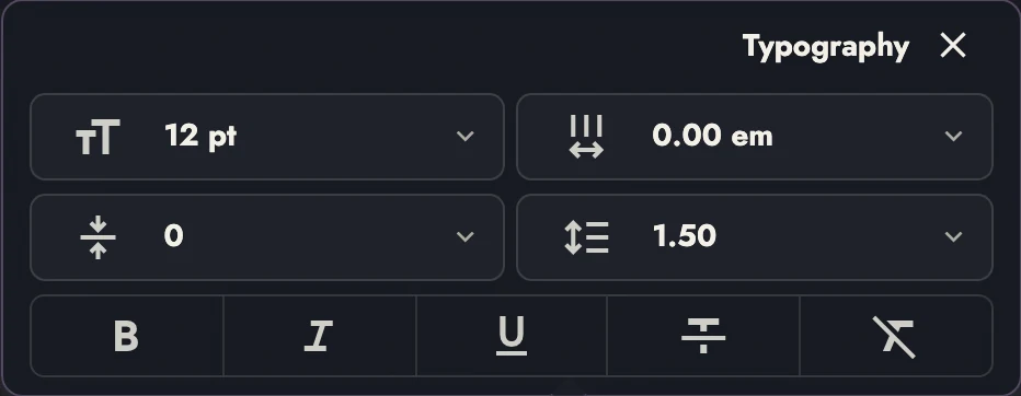 Type size, spacing, and inline emphasis.