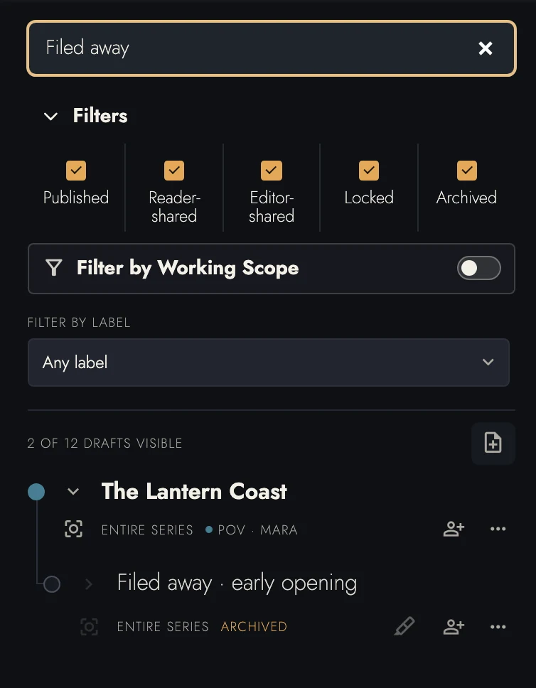 Archived Drafts keep their scope, label, and wording.