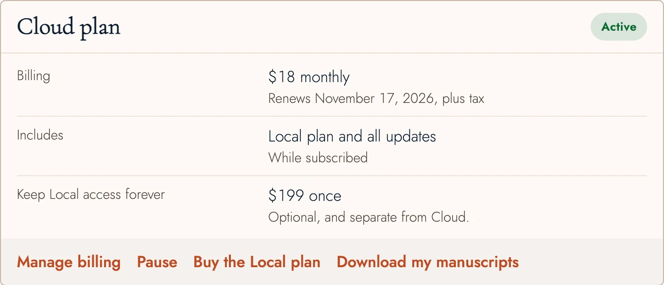 Cloud plan and billing management.