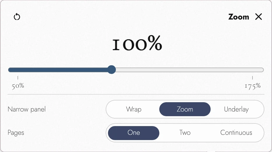 Zoom, narrow-panel behavior, and page layout.