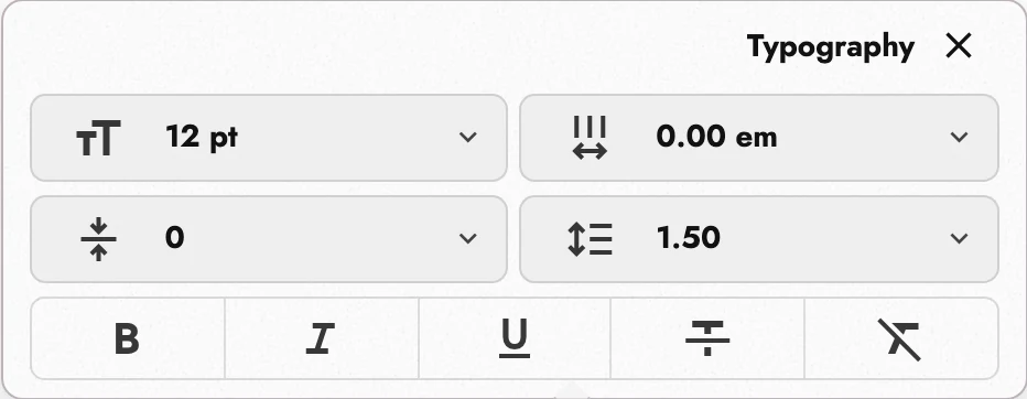 Type size, spacing, and inline emphasis.